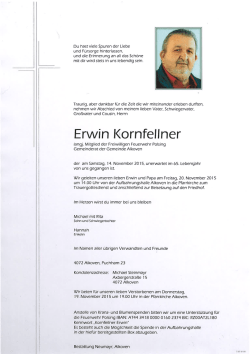 Du hast viele Spuren der Liebe und F&uuml;rsorge hinterlassen, und die