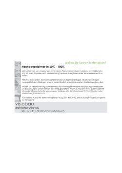 Hochbauzeichner-in 60% - 100% Wollen Sie Spuren hinterlassen?