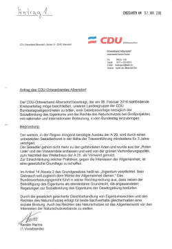 Kreisparteitag möge beschließen, unseren Landesgruppe der CDU