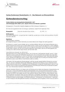 Gottesdienstvorschlag - Caritas