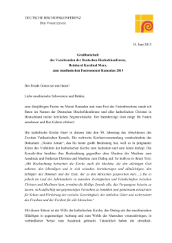 Gru&szlig;botschaft von Kardinal Marx zum Ramadan