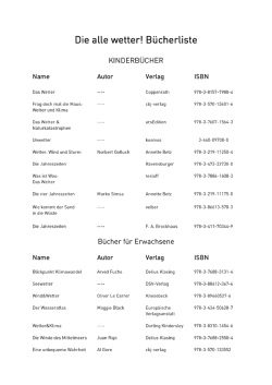 Die alle wetter! Bücherliste