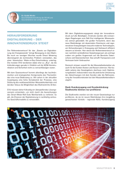 HERAUSFORDERUNG DIGITALISIERUNG &ndash; DER INNOVATIONSDRUCK STEIGT