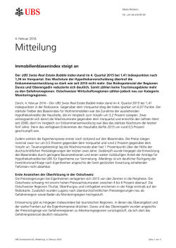 Immobilienblasenindex steigt an