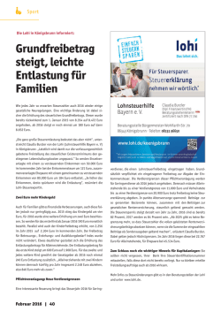 Grundfreibetrag steigt, leichte Entlastung f&uuml;r Familien
