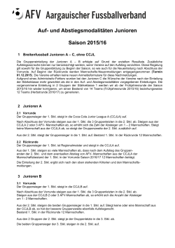 Auf- und Abstiegsmodalitäten Junioren Saison 2015/16