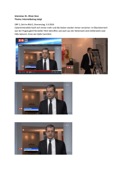 Interview: Dr. Oliver Zenz Thema: Internetbetrug steigt ORF 2, Zeit im