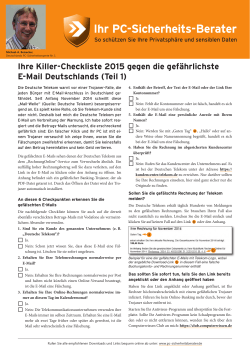 Ihre Killer-Checkliste 2015 gegen die