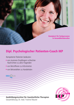 Dipl. Psychologischer Patienten-Coach IKP
