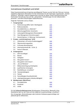 Instruktionen Krankheit und Unfall