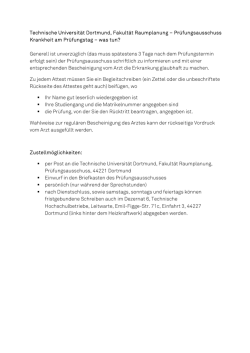 Merkblatt Krankheit am Prüfungstag