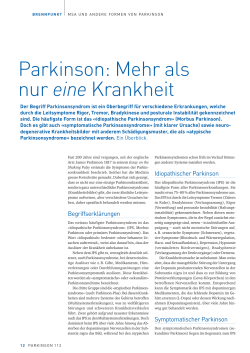 Parkinson: Mehr als nur eine Krankheit