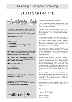 Einladung zur Bürgerversammlung Stuttgart-Mitte - Stuttgart
