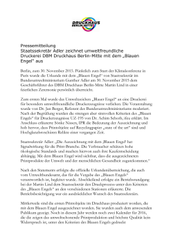 Pressemeldung DBM Druckhaus Berlin