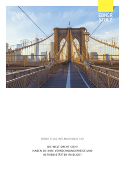 EbnEr Stolz IntErnatIonal tax DIE WELT DREHT SICH! HABEN SIE