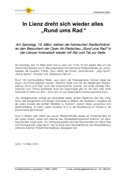 In Lienz dreht sich wieder alles &bdquo;Rund ums Rad&ldquo;