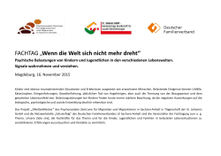 FACHTAG „Wenn die Welt sich nicht mehr dreht“
