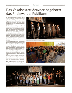DasVokalsextett Acavoce begeistert das Rheinwalder Publikum