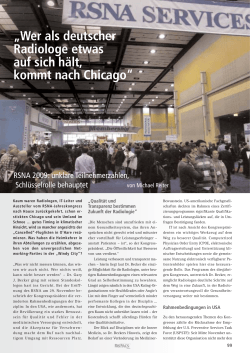 Wer als deutscher Radiologe etwas auf sich hält, kommt nach Chicago
