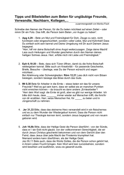 Tipps und Bibelstellen zum Beten f&uuml;r ungl&auml;ubige