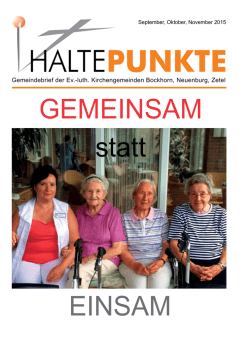 Haltepunkte 4/2015 - luth. Kirchengemeinden in der Friesischen