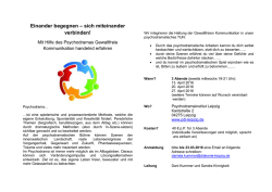 Einander begegnen &ndash; sich miteinander verbinden!