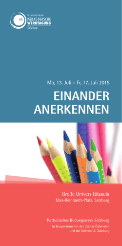 einander anerkennen - Katholisches Bildungswerk Salzburg