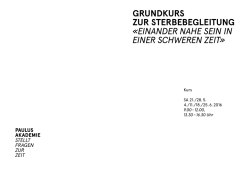 grundkurs zur sterbebegleitung &laquo;einander nahe - Paulus