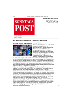 Ein Verein - Ein Festival - Tausend Besucher - Frechen