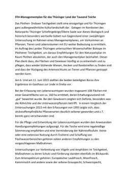 FFH-Managementplan f&uuml;r das Th&uuml;ringer Land der Tausend Teiche
