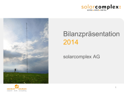 Bilanz-Präsentation, solarcomplex 2014