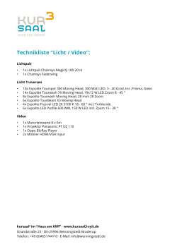 Technikliste "Licht / Video" als PDF