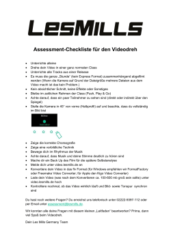 Assessment-Checkliste für den Videodreh