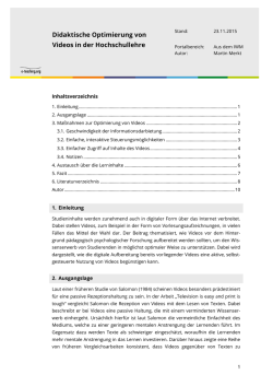 Didaktische Optimierung von Videos in der - e