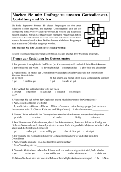 Umfrage Kirchengemeinde Ewersbach 2014