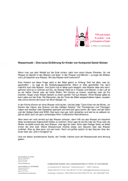 Eine kurze Einf&uuml;hrung f&uuml;r Kinder von Komponist Daniel Stickan