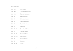 INHALTSANGABE Seite 2 - 3 Champagner Seite 4