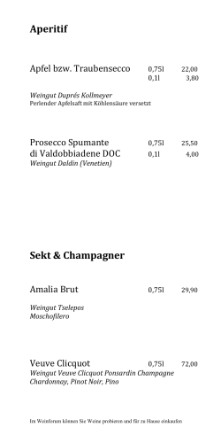 Aperitif Sekt & Champagner