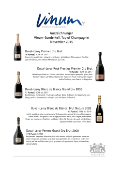 Auszeichnungen für Champagne Duval-Leroy im Vinum