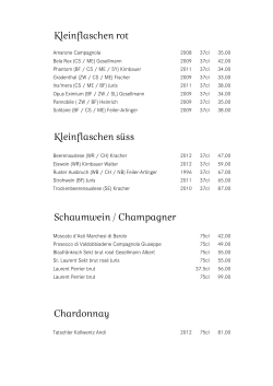 Kleinflaschen rot Kleinflaschen süss Schaumwein / Champagner