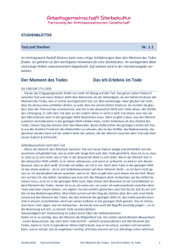Der Moment des Todes