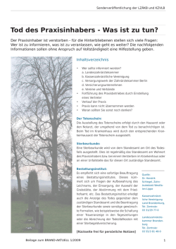 Tod des Praxisinhabers - Was ist zu tun?