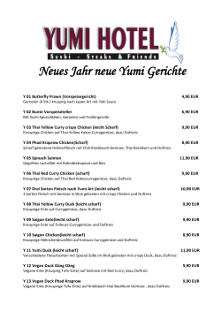 neuen Gerichte - im Yumi Hotel