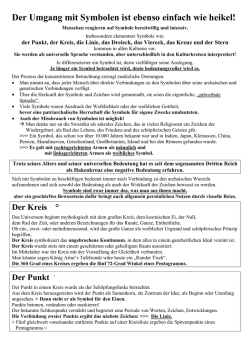 Der Umgang mit Symbolen ist ebenso einfach wie heikel!
