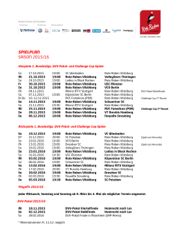 Spielplan 1. BL Saison 2015-16