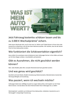 Jetzt Fahrzeug kostenlos sch&auml;tzen lassen und bis zu 3.000
