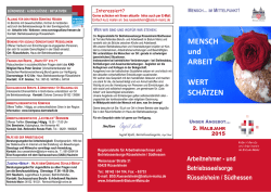 Leben und Arbeit wert schätzen MENSCH und ARBEIT WERT