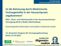 Folienvortrag - Deutsches Netzwerk Versorgungsforschung eV