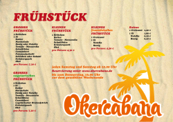 frühstück - Okercabana