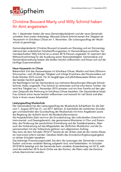 Christine Bouvard Marty und Willy Schmid haben ihr